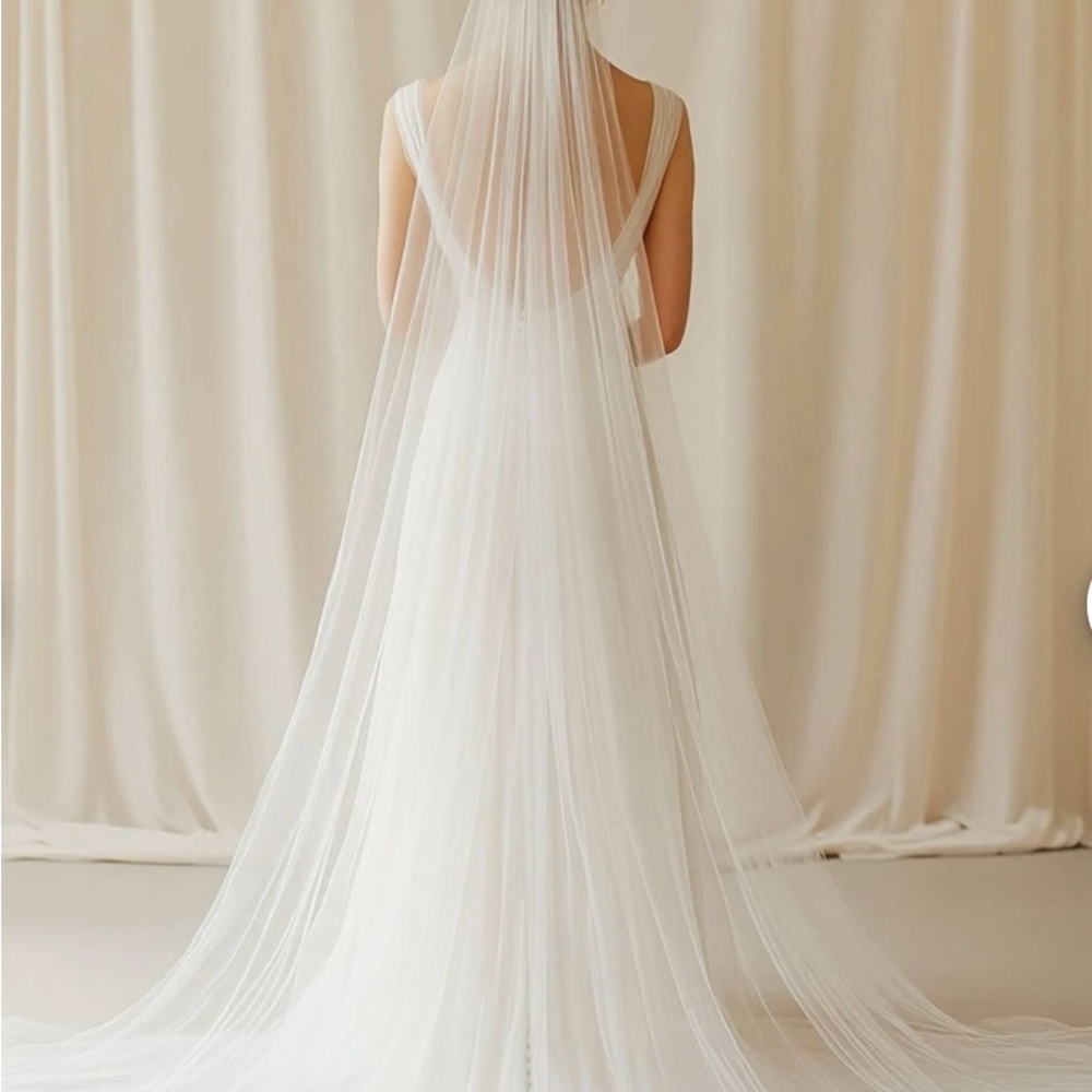 Long Wedding Veil with Double Soft Tulle Layer